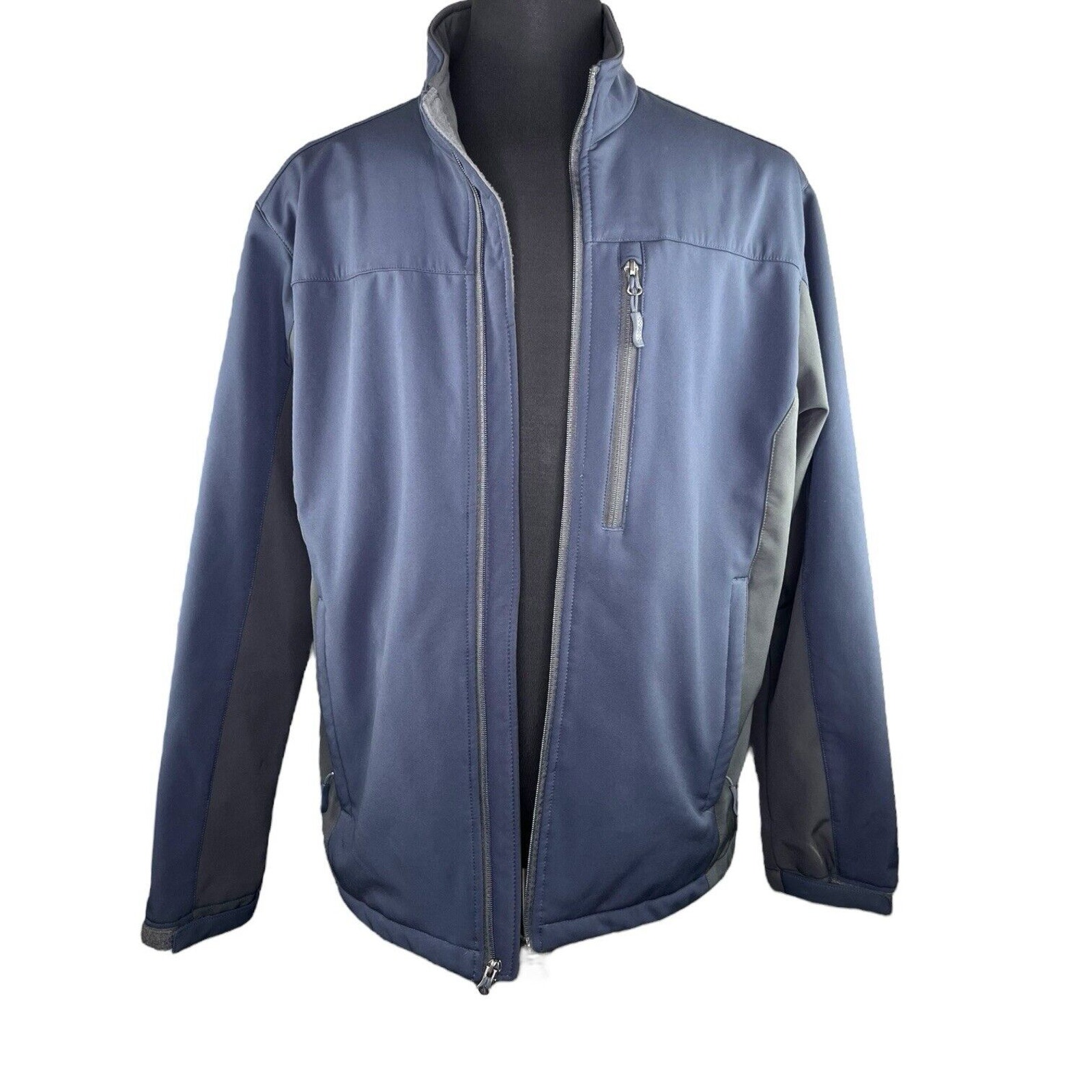 Van Heusen Studio Men's Midweight Jacket Weatherproof Sz L Full Zip Navy Coat